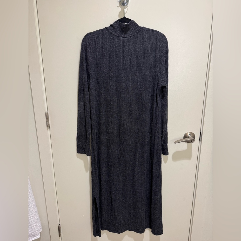 Daily Practice by Anthropologie Turtleneck Dress, Charcoal Grey, 1X